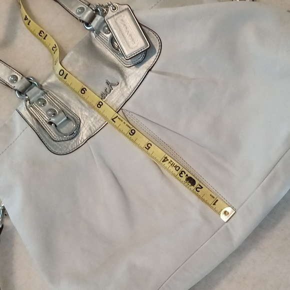Coach Ashley White Silver leather tote satchel F15513 - Picture 13 of 16
